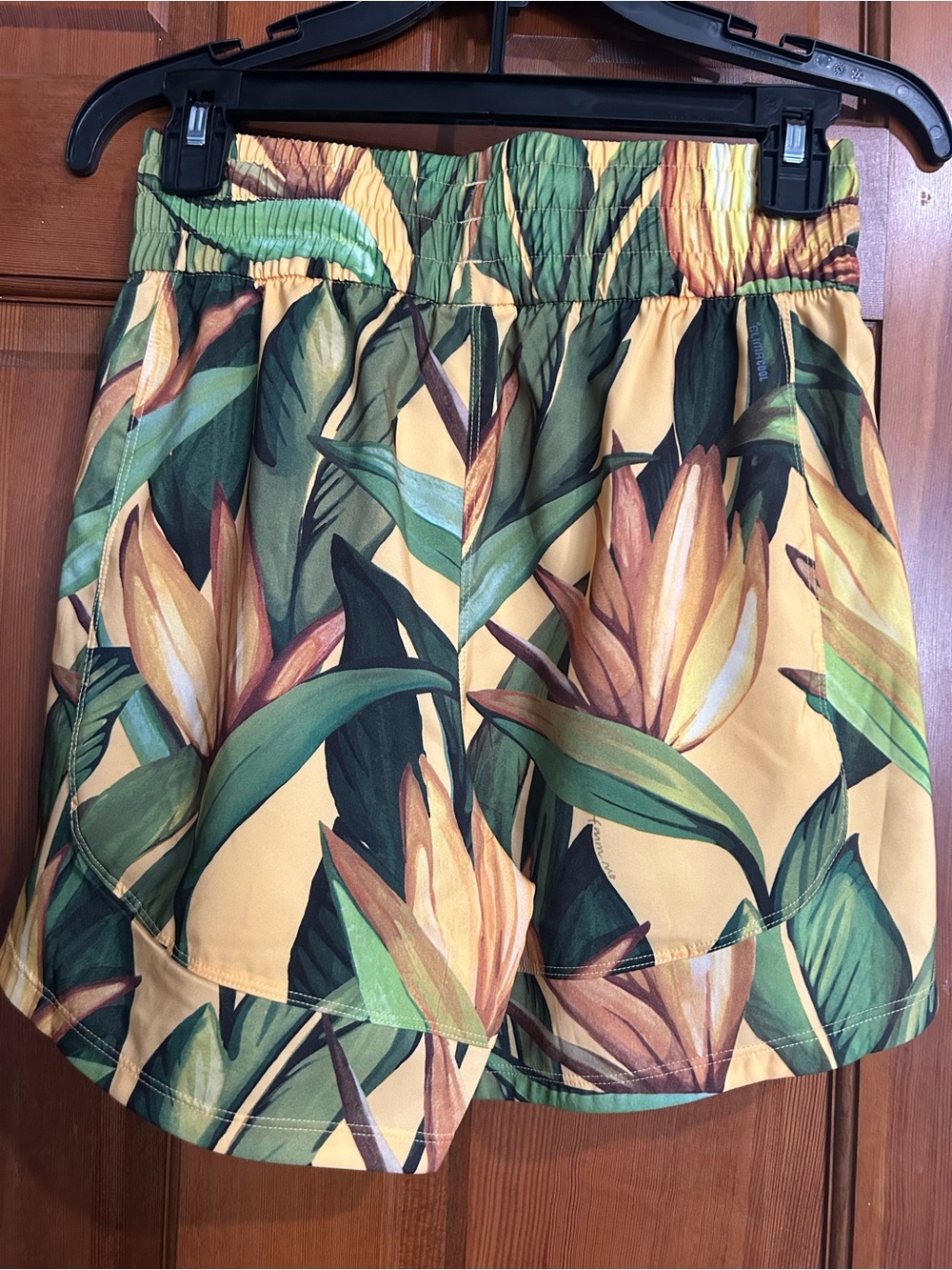 adidas Women's Yellow Tropical Print Shorts